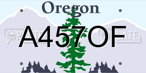 A457OF Oregon License Plate