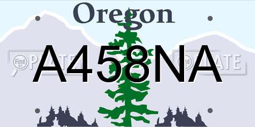 A458NA Oregon License Plate