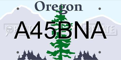 A45BNA Oregon License Plate
