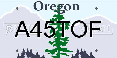 A45TOF Oregon License Plate
