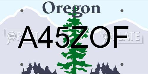 A45ZOF Oregon License Plate