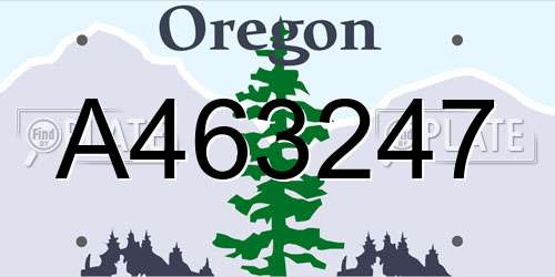 A463247 Oregon License Plate