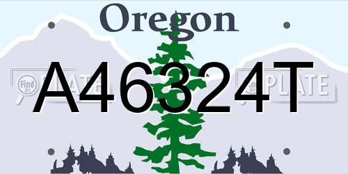 A46324T Oregon License Plate