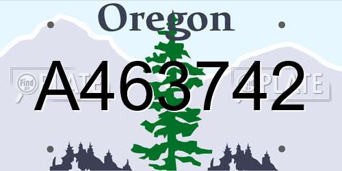 A463742 Oregon License Plate