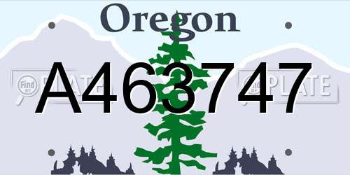 A463747 Oregon License Plate