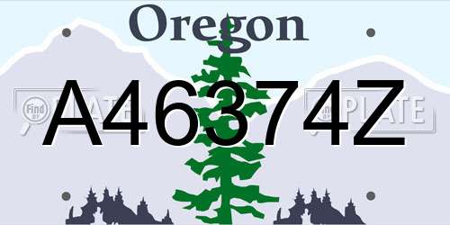 A46374Z Oregon License Plate