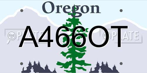 A466OT Oregon License Plate