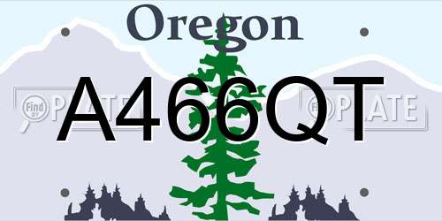 A466QT Oregon License Plate