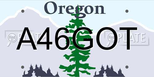 A46GOT Oregon License Plate