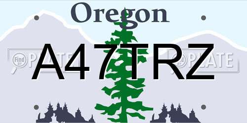 A47TRZ Oregon License Plate