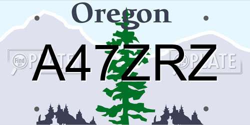 A47ZRZ Oregon License Plate