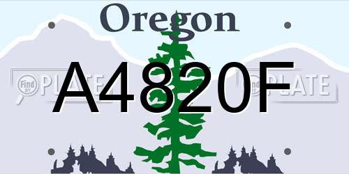 A4820F Oregon License Plate