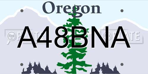 A48BNA Oregon License Plate
