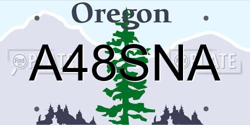 A48SNA Oregon License Plate