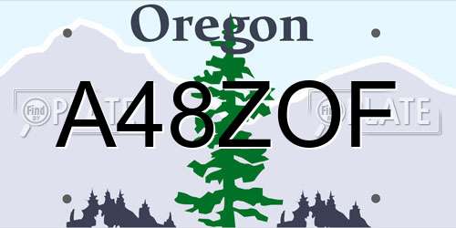A48ZOF Oregon License Plate