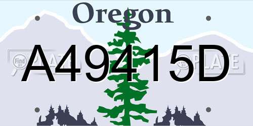 A49415D Oregon License Plate
