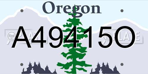 A49415O Oregon License Plate
