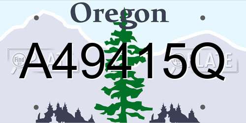 A49415Q Oregon License Plate