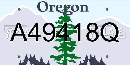 A49418Q Oregon License Plate