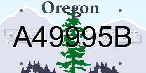 A49995B Oregon License Plate