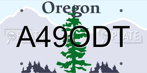 A49ODT Oregon License Plate