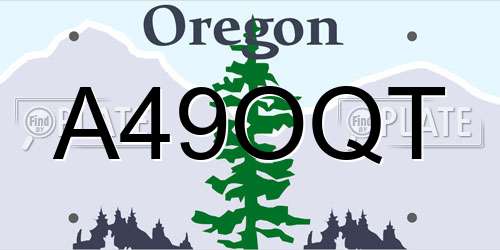 A49OQT Oregon License Plate