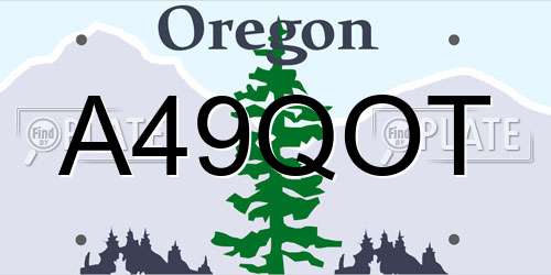A49QOT Oregon License Plate