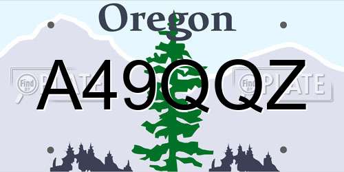 A49QQZ Oregon License Plate