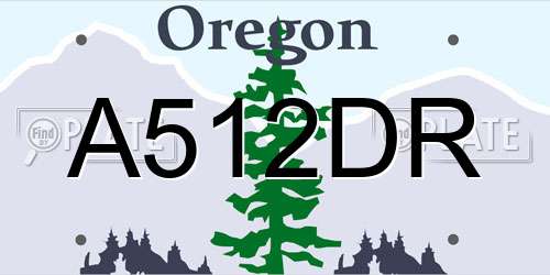 A512DR Oregon License Plate