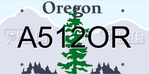 A512OR Oregon License Plate
