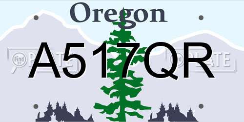 A517QR Oregon License Plate