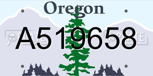 A519658 Oregon License Plate