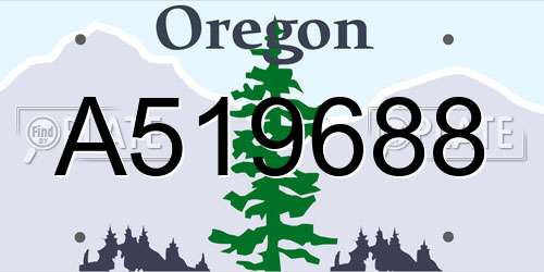 A519688 Oregon License Plate