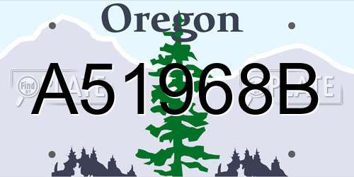 A51968B Oregon License Plate
