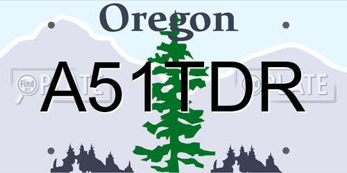 A51TDR Oregon License Plate