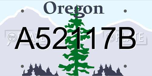 A52117B Oregon License Plate