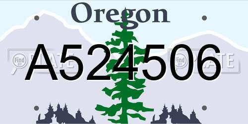 A524506 Oregon License Plate