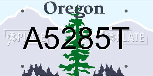 A5285T Oregon License Plate