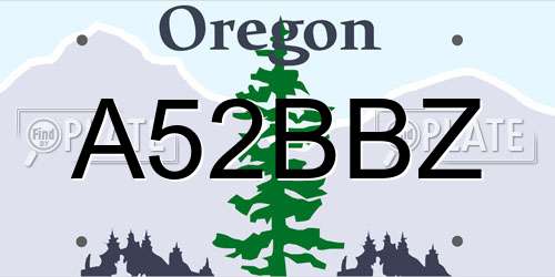 A52BBZ Oregon License Plate