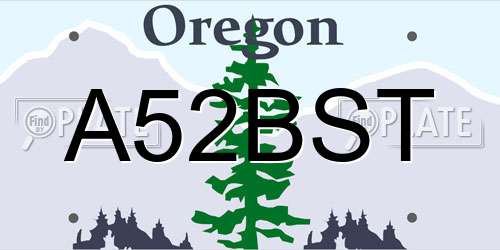 A52BST Oregon License Plate