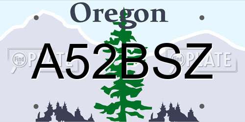 A52BSZ Oregon License Plate
