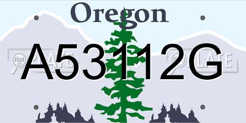 A53112G Oregon License Plate
