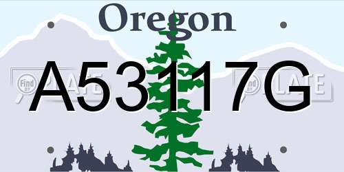 A53117G Oregon License Plate