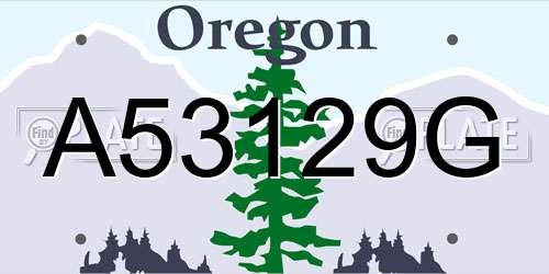 A53129G Oregon License Plate
