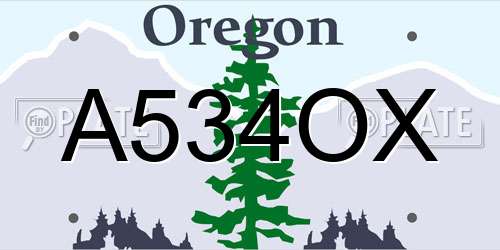 A534OX Oregon License Plate