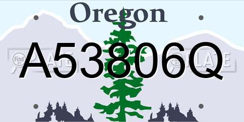 A53806Q Oregon License Plate