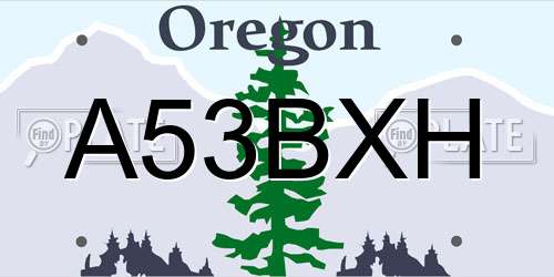 A53BXH Oregon License Plate