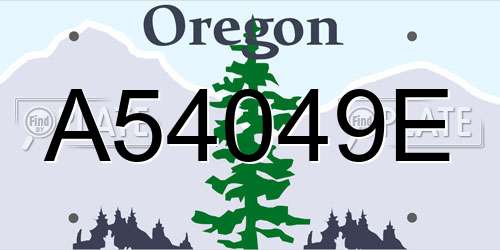 A54049E Oregon License Plate