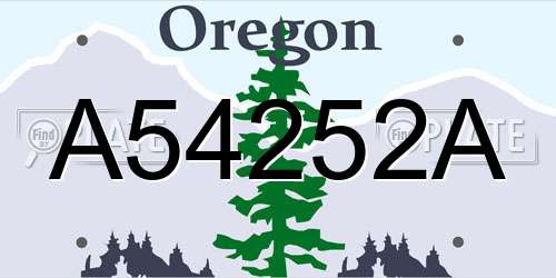 A54252A Oregon License Plate