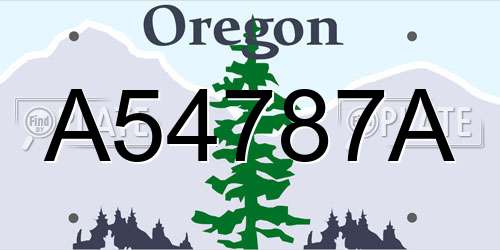A54787A Oregon License Plate